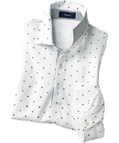 TAKASHIMAYA Style Plus / タカシマヤ スタイル・プリュ ポロシャツ | プリント柄 綿混長袖ポロシャツ