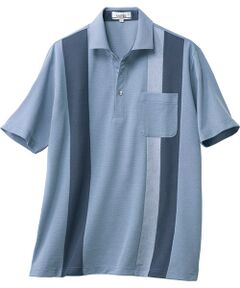 TAKASHIMAYA Style Plus / タカシマヤ スタイル・プリュ ポロシャツ | タテ切替え 鹿の子半袖ポロシャツ