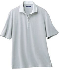 TAKASHIMAYA Style Plus / タカシマヤ スタイル・プリュ ポロシャツ | 襟布帛ストライプ半袖ポロシャツ