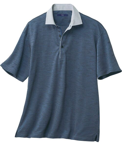 TAKASHIMAYA Style Plus / タカシマヤ スタイル・プリュ ポロシャツ | 襟布帛ストライプ半袖ポロシャツ | 詳細1