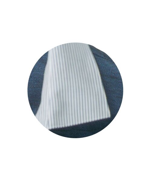 TAKASHIMAYA Style Plus / タカシマヤ スタイル・プリュ ポロシャツ | 襟布帛ストライプ半袖ポロシャツ | 詳細2