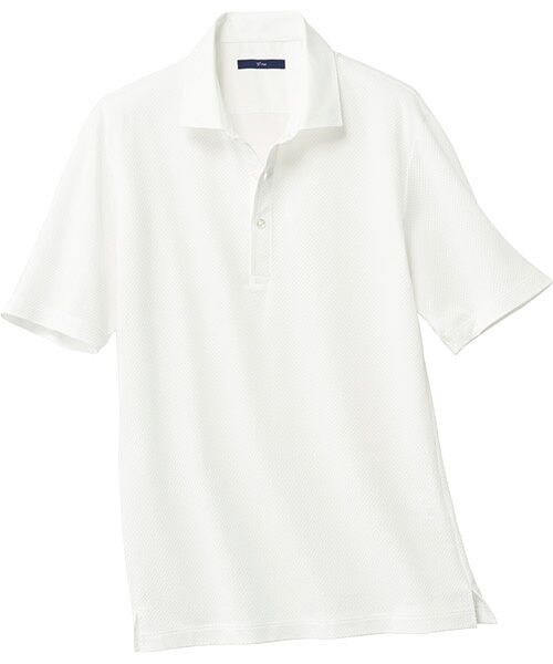 TAKASHIMAYA Style Plus / タカシマヤ スタイル・プリュ ポロシャツ | マイクロチェック 鹿の子台襟半袖ポロシャツ（ホワイト）