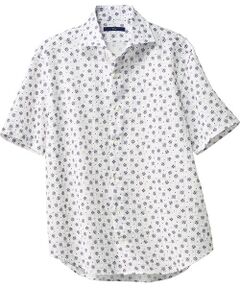 TAKASHIMAYA Style Plus / タカシマヤ スタイル・プリュ シャツ・ブラウス | サッカー小紋柄 プリント半袖シャツ