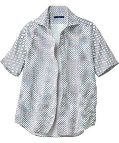 TAKASHIMAYA Style Plus / タカシマヤ スタイル・プリュ シャツ・ブラウス | サッカー小紋柄 プリント半袖シャツ