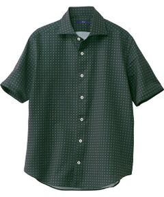 TAKASHIMAYA Style Plus / タカシマヤ スタイル・プリュ シャツ・ブラウス | サッカー小紋柄 プリント半袖シャツ