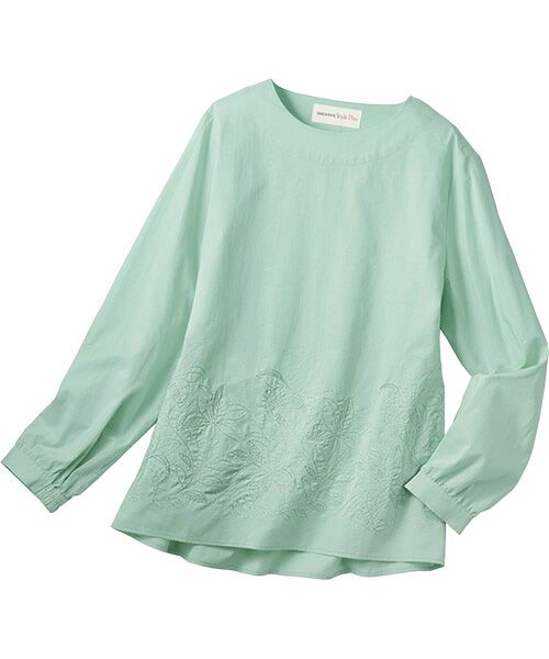 TAKASHIMAYA Style Plus / タカシマヤ スタイル・プリュ シャツ・ブラウス | 刺しゅうブラウス（ミント）