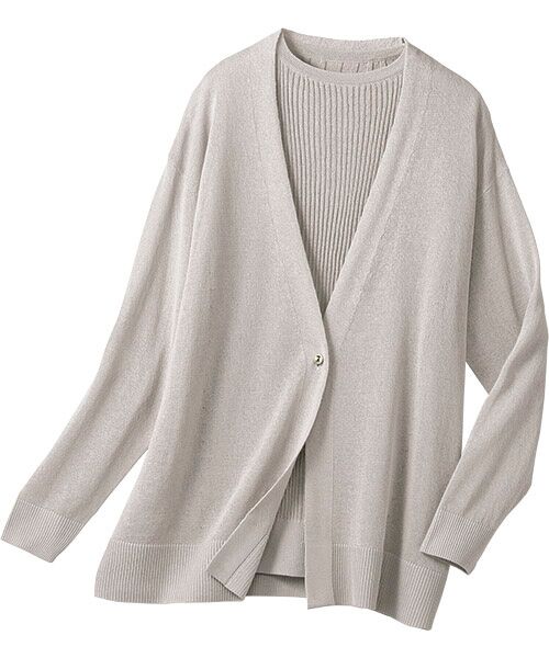 TAKASHIMAYA Style Plus / タカシマヤ スタイル・プリュ ニット・セーター | ニットアンサンブル（グレージュ）