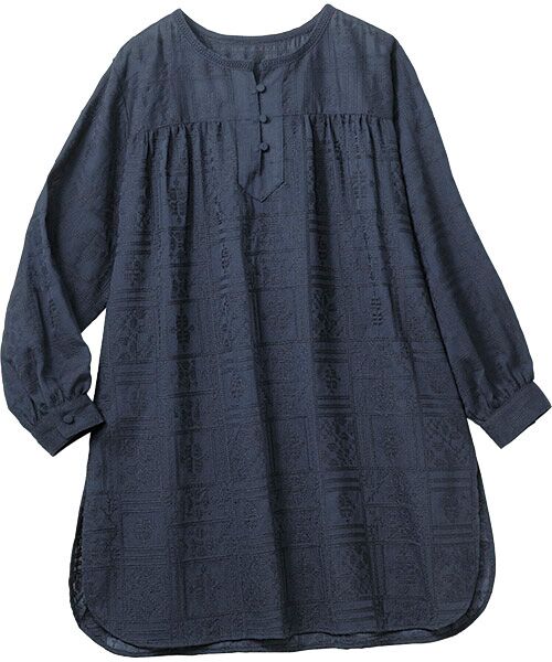 TAKASHIMAYA Style Plus / タカシマヤ スタイル・プリュ その他トップス | 刺しゅう入りチュニック（ネイビー）