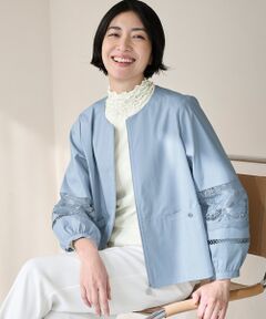 TAKASHIMAYA Style Plus / タカシマヤ スタイル・プリュ ノーカラージャケット | レース使いジャケット