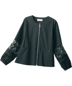 TAKASHIMAYA Style Plus / タカシマヤ スタイル・プリュ ノーカラージャケット | レース使いジャケット