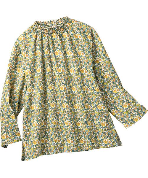 TAKASHIMAYA Style Plus / タカシマヤ スタイル・プリュ シャツ・ブラウス | リバティプリント シャーリングブラウス（マスタード系(ルビー柄)）