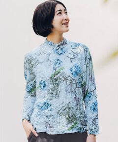 TAKASHIMAYA Style Plus / タカシマヤ スタイル・プリュ カットソー | ランダムプリーツ プルオーバー＜プリント>