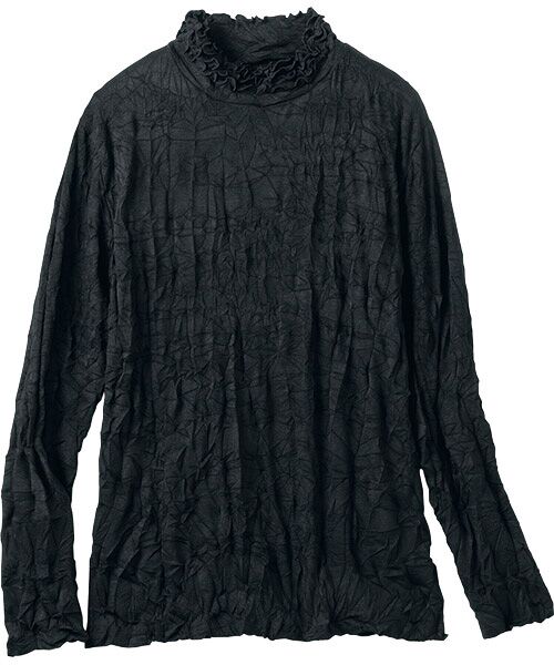 TAKASHIMAYA Style Plus / タカシマヤ スタイル・プリュ カットソー | ランダムプリーツプルオーバー（ブラック）