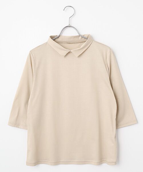 TAKASHIMAYA Style Plus / タカシマヤ スタイル・プリュ カットソー | テンセルコットン 襟付プルオーバー(ベージュ)