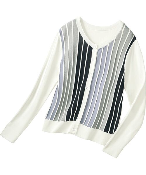 TAKASHIMAYA Style Plus / タカシマヤ スタイル・プリュ カーディガン・ボレロ | 配色カーディガン（オフホワイト）