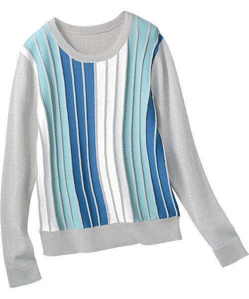 TAKASHIMAYA Style Plus / タカシマヤ スタイル・プリュ カットソー | 配色プルオーバー（グレー）