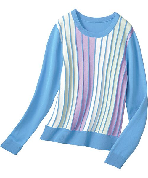 TAKASHIMAYA Style Plus / タカシマヤ スタイル・プリュ カットソー | 配色プルオーバー（ブルー）