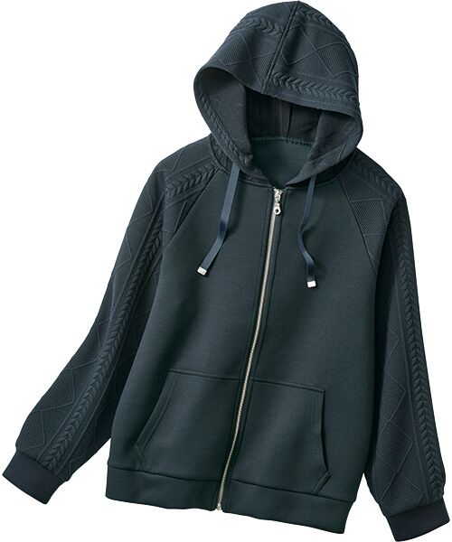 TAKASHIMAYA Style Plus / タカシマヤ スタイル・プリュ パーカー | フード付ニットジャケット（紺）