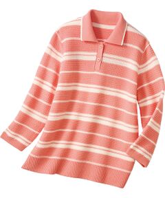 TAKASHIMAYA Style Plus / タカシマヤ スタイル・プリュ その他トップス | 襟付ボーダー柄プルオーバー