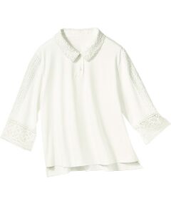 TAKASHIMAYA Style Plus / タカシマヤ スタイル・プリュ カットソー | シルケット加工　襟付プルオーバー