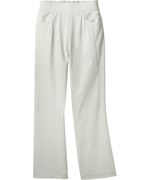 TAKASHIMAYA Style Plus / タカシマヤ スタイル・プリュ スラックス・ドレスパンツ | ストレッチリネン 涼感デザインワイドパンツ<股下63cm>（ライトグレー）