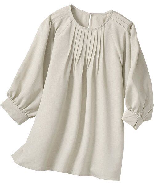 TAKASHIMAYA Style Plus / タカシマヤ スタイル・プリュ シャツ・ブラウス | タック使いブラウス（グレージュ）