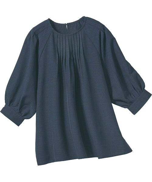 TAKASHIMAYA Style Plus / タカシマヤ スタイル・プリュ シャツ・ブラウス | タック使いブラウス（紺）