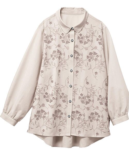 TAKASHIMAYA Style Plus / タカシマヤ スタイル・プリュ シャツ・ブラウス | 立体刺しゅうブラウス（グレージュ）