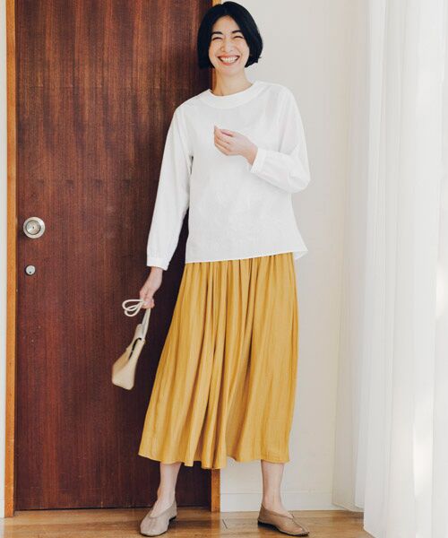 TAKASHIMAYA Style Plus / タカシマヤ スタイル・プリュ ロング・マキシ丈スカート | プリーツスカーチョ（マスタード）