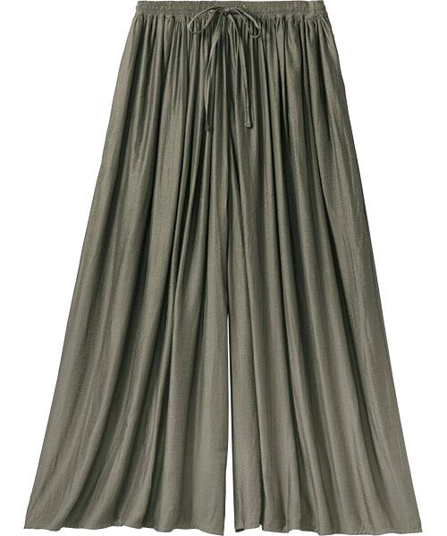 TAKASHIMAYA Style Plus / タカシマヤ スタイル・プリュ ロング・マキシ丈スカート | プリーツスカーチョ（カーキ）