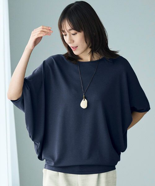 TAKASHIMAYA Style Plus / タカシマヤ スタイル・プリュ カットソー | デザインプルオーバー（ダークネイビー）