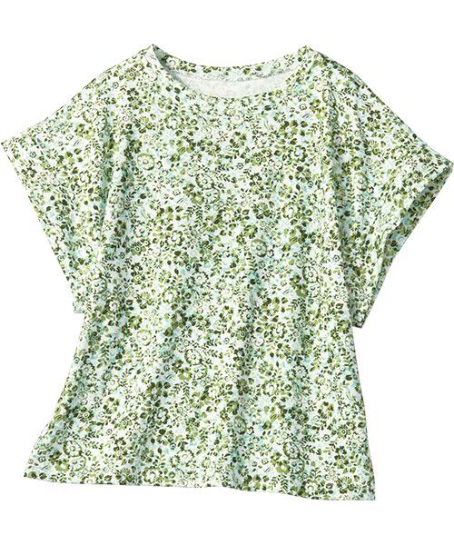 TAKASHIMAYA Style Plus / タカシマヤ スタイル・プリュ カットソー | 涼感プリントプルオーバー（グリーン(小花柄)）