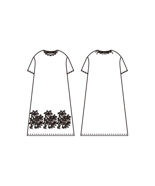 TAKASHIMAYA Style Plus / タカシマヤ スタイル・プリュ ミニ丈・ひざ丈ワンピース | 刺しゅう入りワンピース＜ショート丈＞ | 詳細3
