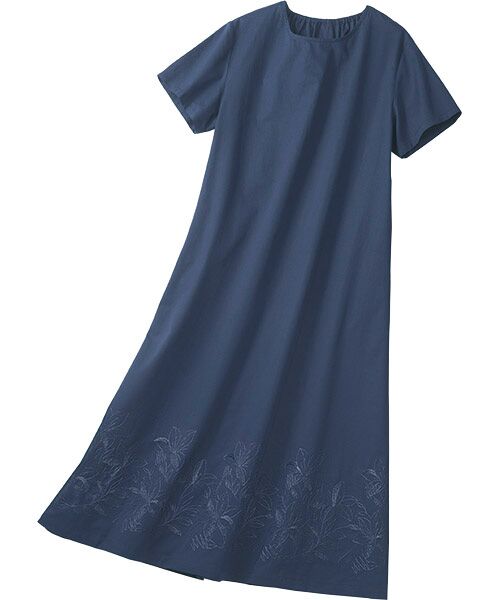 TAKASHIMAYA Style Plus / タカシマヤ スタイル・プリュ ミニ丈・ひざ丈ワンピース | 刺しゅう入りワンピース＜ショート丈＞（ネイビー）