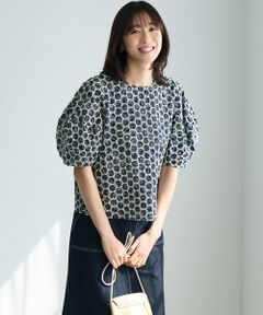 TAKASHIMAYA Style Plus / タカシマヤ スタイル・プリュ シャツ・ブラウス | 刺しゅう入り プリントデザインブラウス