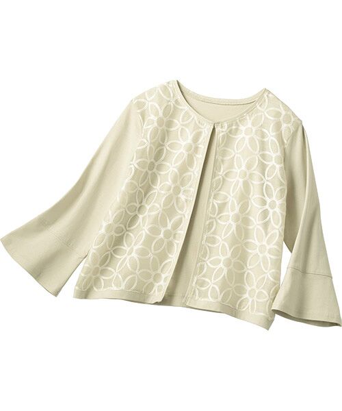 TAKASHIMAYA Style Plus / タカシマヤ スタイル・プリュ カーディガン・ボレロ | 刺しゅう入りカーディガン（ベージュ）