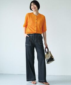 TAKASHIMAYA Style Plus / タカシマヤ スタイル・プリュ デニムパンツ | ストレッチデニム セミワイドパンツ<股下66cm>