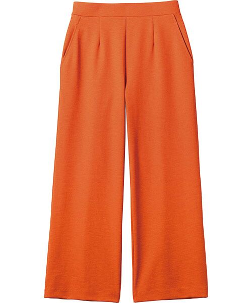 TAKASHIMAYA Style Plus / タカシマヤ スタイル・プリュ スラックス・ドレスパンツ | 麻調ポンチセミワイドパンツ（クロムオレンジ）
