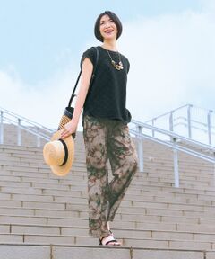 TAKASHIMAYA Style Plus / タカシマヤ スタイル・プリュ スラックス・ドレスパンツ | プリントワイドパンツ＜股下６３ｃｍ＞
