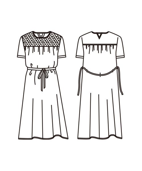 TAKASHIMAYA Style Plus / タカシマヤ スタイル・プリュ ミニ丈・ひざ丈ワンピース | スモッキング刺しゅう入りワンピース<ショート丈> | 詳細3