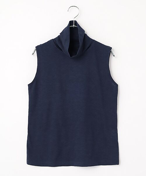 TAKASHIMAYA Style Plus / タカシマヤ スタイル・プリュ タンクトップ | 杢調オーガニックコットン デザインタンクトップ(紺)