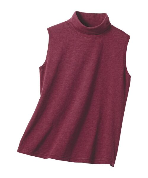 TAKASHIMAYA Style Plus / タカシマヤ スタイル・プリュ タンクトップ | 杢調オーガニックコットン デザインタンクトップ(ボルドー)