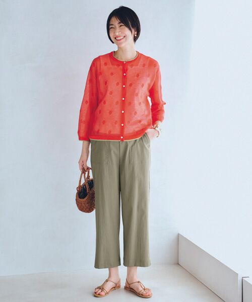 TAKASHIMAYA Style Plus / タカシマヤ スタイル・プリュ スラックス・ドレスパンツ | ワッシャークロス　ストレートパンツ（カーキ）