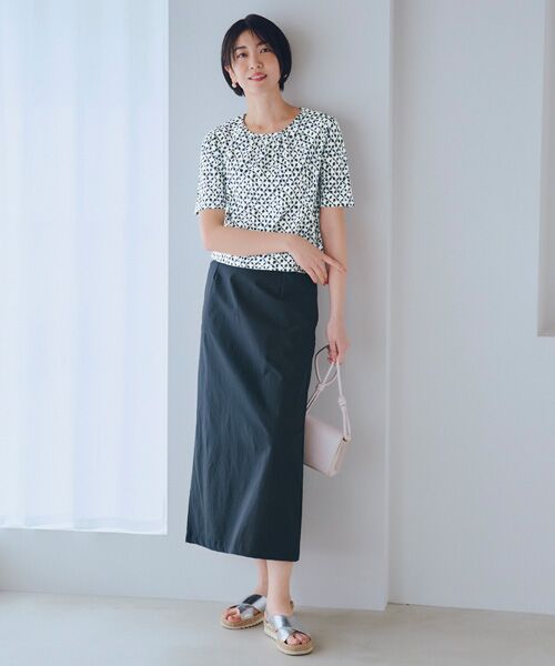 TAKASHIMAYA Style Plus / タカシマヤ スタイル・プリュ ロング・マキシ丈スカート | 涼感カーゴスカート(紺)