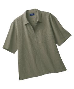 TAKASHIMAYA Style Plus / タカシマヤ スタイル・プリュ シャツ・ブラウス | サッカーストレッチジップアップシャツ