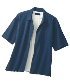TAKASHIMAYA Style Plus / タカシマヤ スタイル・プリュ シャツ・ブラウス | サッカーストレッチジップアップシャツ