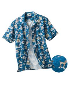 TAKASHIMAYA Style Plus / タカシマヤ スタイル・プリュ シャツ・ブラウス | サッカープリント開襟半袖シャツ