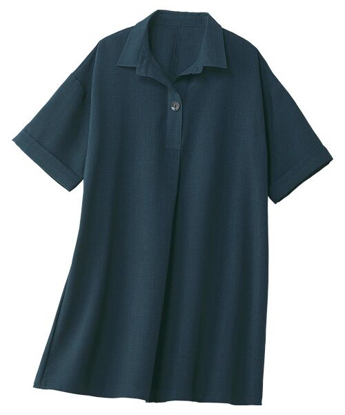 TAKASHIMAYA Style Plus / タカシマヤ スタイル・プリュ シャツ・ブラウス | 襟付チュニックブラウス(紺)