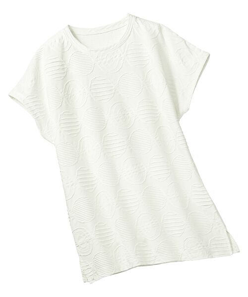 TAKASHIMAYA Style Plus / タカシマヤ スタイル・プリュ カットソー | 涼しやジャカードプルオーバー(オフホワイト)