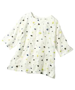 TAKASHIMAYA Style Plus / タカシマヤ スタイル・プリュ カットソー | 塩縮加工プリントプルオーバー